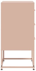 Mesas de cabeceira 2 pcs 36x39x78 cm aço rosa