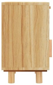 Mesas de cabeceira 2 pcs pinho maciço e vime natural castanho
