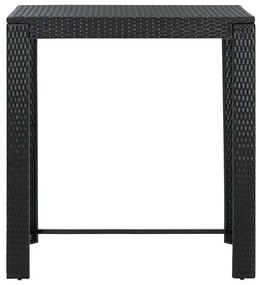 Mesa de bar para jardim 100x60,5x110,5 cm vime PE preto