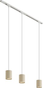 Sistema de iluminação de trilho moderno com 3 luzes pendentes branco com bege 1-fase - Iconic Holt