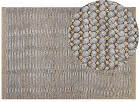 Tapete de lã cinzenta 140 x 200 cm BANOO Beliani