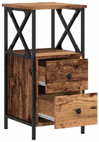 Mesa de cabeceira 34x35,5x70 cm derivados de madeira preto