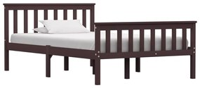 vidaXL Estrutura de cama 120x200 cm pinho maciço castanho-escuro
