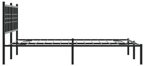 Estrutura de cama com cabeceira 140x200 cm metal preto