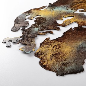 Acessório Decorativo de Metal Mapa Mundo Médio – Multicolor – 150 cm x