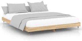Estrutura de cama 140x200 cm derivados madeira carvalho sonoma