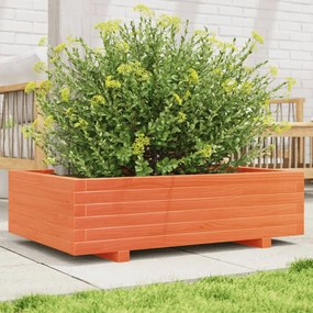Vaso/floreira de jardim 90x60x26,5 cm pinho maciço castanho-mel