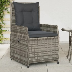vidaXL Cadeiras de jardim reclináveis 2pcs vime PE cinza