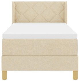 Cama Box com Colchão , Creme, 80 x 200 cm, Tecido