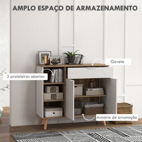 Aparador de Sala de Estar Aparador de Cozinha com 1 Gaveta 2 Portas de
