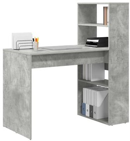 Secretária com Armazenamento Cinzento de Concreto 113x54x120 cm Madeir