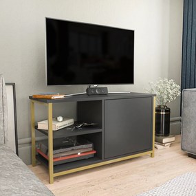 Móvel TV Muskegon – Dourado e Antracite – 89,6 x 35,3 x 50,8 cm