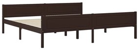 Estrutura de cama 200x200 cm pinho maciço castanho-escuro