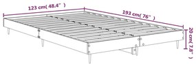 Estrutura de cama 120x190 cm derivados de madeira cinza cimento