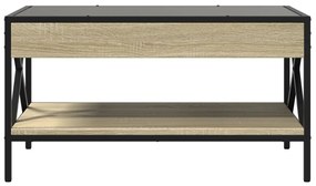 Mesa de centro luzes LED Infinity 70x50x38 cm carvalho sonoma
