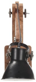 Candeeiro de parede redondo estilo industrial E27 preto