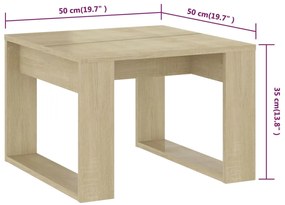 Mesa de apoio 50x50x35 cm derivados de madeira carvalho sonoma