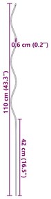 Suportes para Plantas em Espiral vidaXL 20 pcs 110 cm Aço