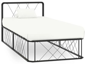 vidaXL Estrutura de cama 100x200 cm metal preto