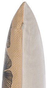 Almofada decorativa creme com folhas 45 x 45 cm WAKAD Beliani