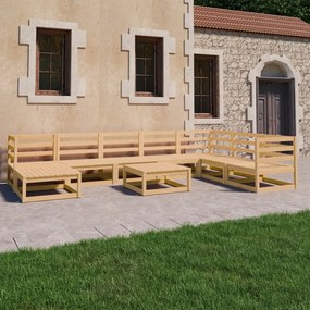 vidaXL 9 pcs conjunto lounge de jardim pinho maciço