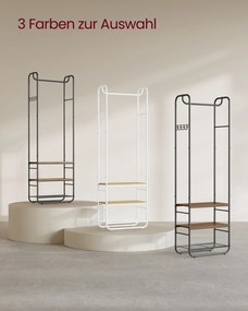 Cabide de entrada, Hall, estilo escandinavo, 58 x 28 x 181 cm preto e castanho-camelo