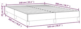 Estrutura de cama 140x200cm couro artificial castanho