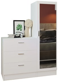 Armário Multiusos CC6 – Branco – Gavetas: 60x72x47 cm, Armário: 40x140