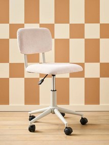 Cadeira de secretária com rodinhas, em bombazina, para criança cru