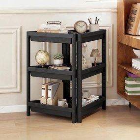 Conjunto de 2 estantes de canto com 3 níveis 26 x 44 x 67,5 cm em PP, estante de casa de banho desmontável com drenagem, organizador, para cozinha e q