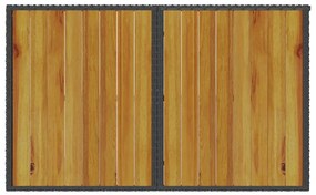Mesa de jardim com tampo de madeira 110x68x70 cm vime PE preto