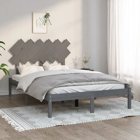 vidaXL Estrutura de cama 120x200 cm madeira maciça cinzento