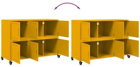 Aparador 100,5x39x72 cm aço amarelo mostarda
