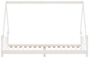 Estrutura de cama infantil 90x200 cm pinho maciço branco