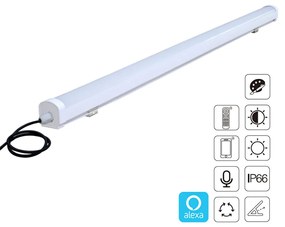 Projetor LED linear 18W RGB+CCT, 220V, RF, Alexa, SYNC. 1m, RGB + Dual Branco Regulável