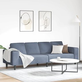 vidaXL Sofá de Tecido com almofada Azul 208 cm Tecido de veludo côtelé