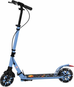 Trotinete Dobrável para Adolescentes e Adultos com Rodas Luminosas Guiador Ajustável Travão Duplo e Suspensão Azul