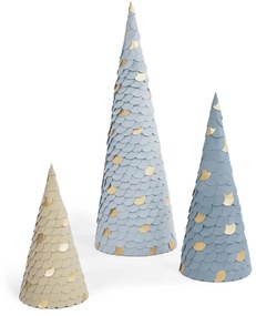 Kave Home - Set Venetia de 3 cones árvore azul 20 cm 30 cm 45 cm