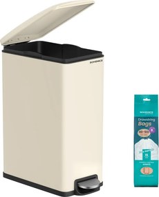 Caixote do lixo de cozinha com tampa 51,6 x 25,5 x 64,8 cm, bege areia
