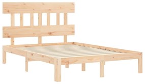 Estrutura de cama com cabeceira 140x190 cm madeira maciça