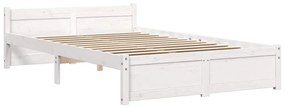 Estrutura de cama 120x200 cm madeira maciça branco
