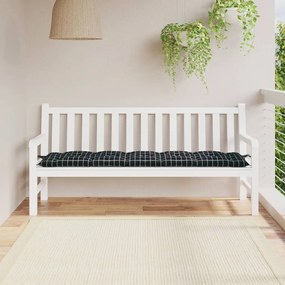Almofadão p/ banco jardim 180x50x7cm tecido oxford xadrez preto
