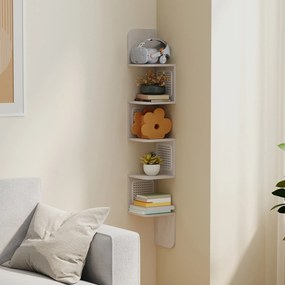 Estante de parede com 5 prateleiras 20 x 20 x 126 cm em bege