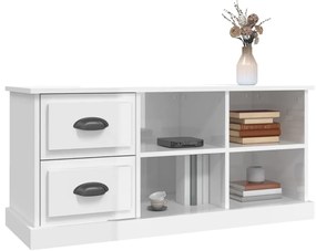 Móvel p/ TV 102x35,5x47,5 cm derivados madeira branco brilhante