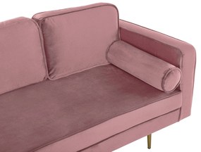 Chaise-longue à direita em veludo rosa MIRAMAS Beliani