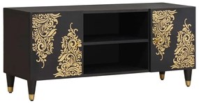 vidaXL Gabinete para TV Preto 105 x 33 x 46 cm Madeira de manga maciça