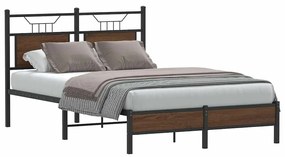 Estrutura cama s/ colchão derivados madeira carvalho castanho