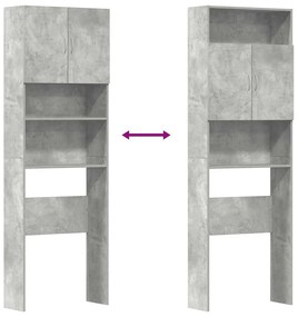 Armário sanita/máquina de lavar derivados madeira concreto cinza