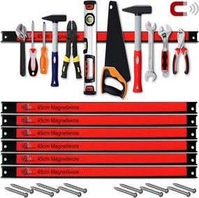 Conjunto de 6 tiras magnéticas de 45 cm, incluindo material de montagem