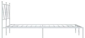 Estrutura de cama com cabeceira 120x200 cm metal branco